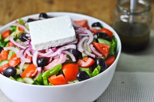 Greek-Salad-Chicken-Souvlaki-Tzatziki-12-1024x685 Easy Greek Salad by Katherine Martinelli