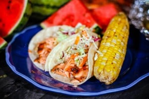 Sweet and Spicy Salmon Fish Tacos