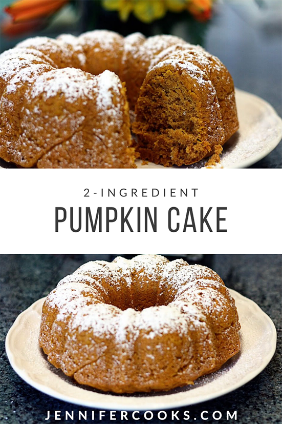 2 Ingredient Pumpkin Cake | JenniferCooks.com