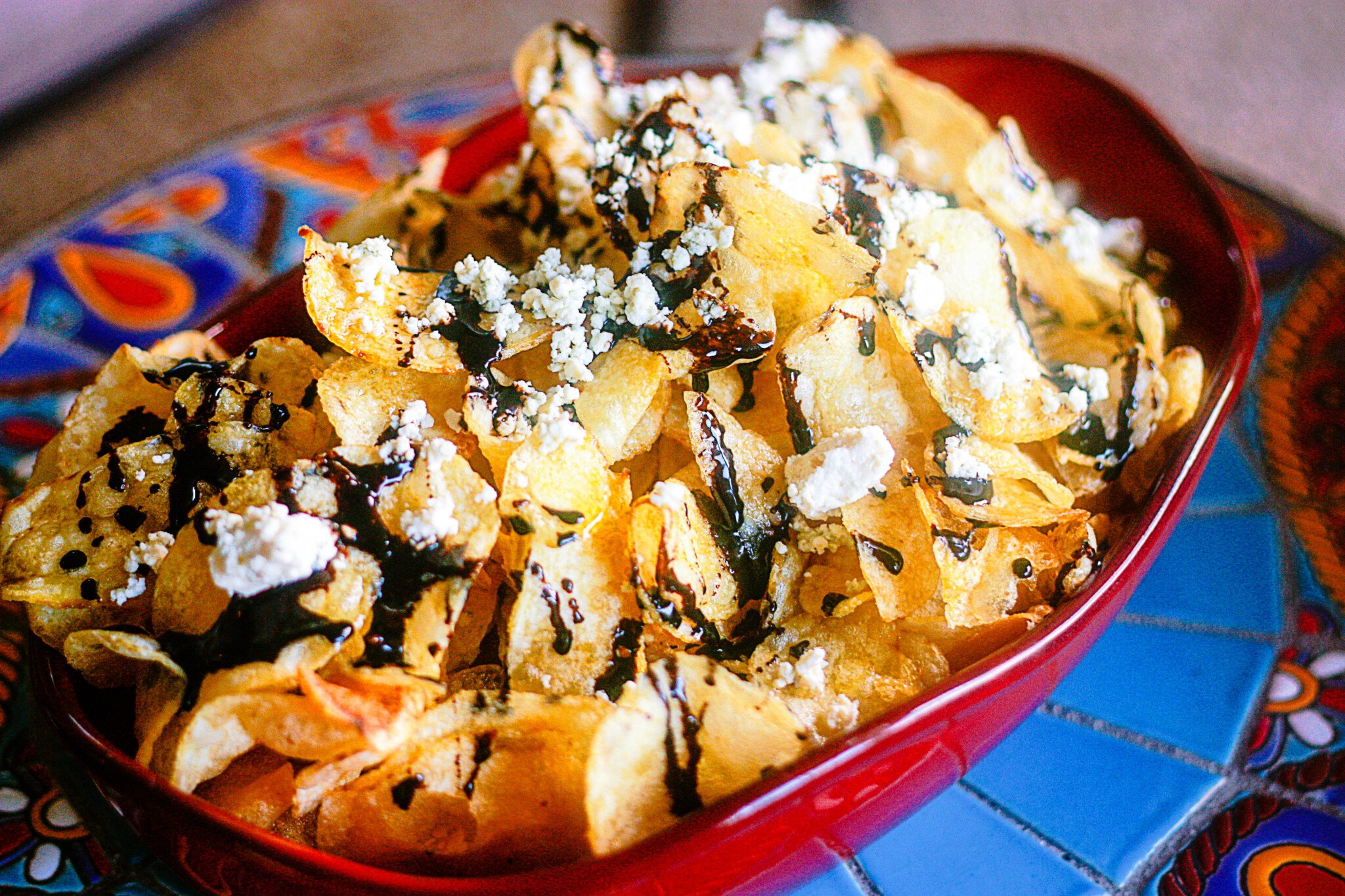 Balsamic Kettle Chips with Blue Cheese and Truffle Oil Jennifer Cooks