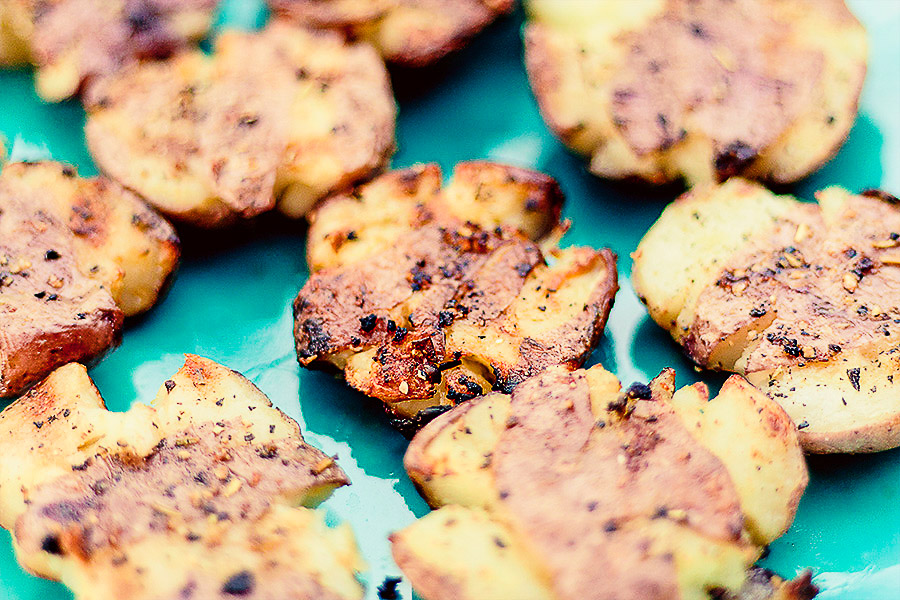 Grilled Smashed Potatoes | JenniferCooks.com