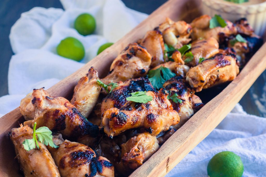 Grilled Asian Chicken Wings with Peanut Sauce | Jennifer Cooks
