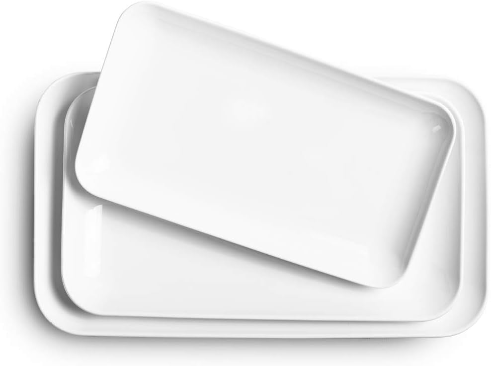 White Rectangular Serving Platters