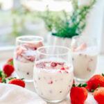 Glasses of Fresas con Crema (Mexican Strawberries and Cream)