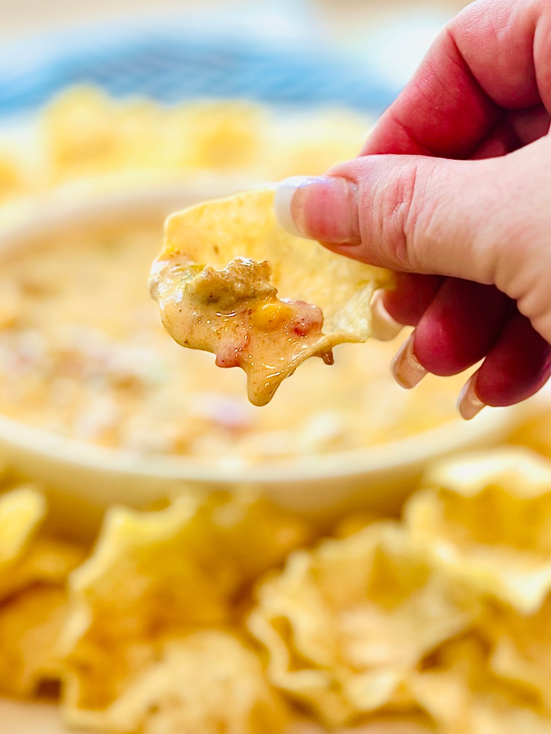 Spicy Sausage and Corn Queso Dip on Jennifer Cooks