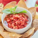 Strawberry Dessert Salsa with Cinnamon and Sugar Chips on Jennifer Cooks