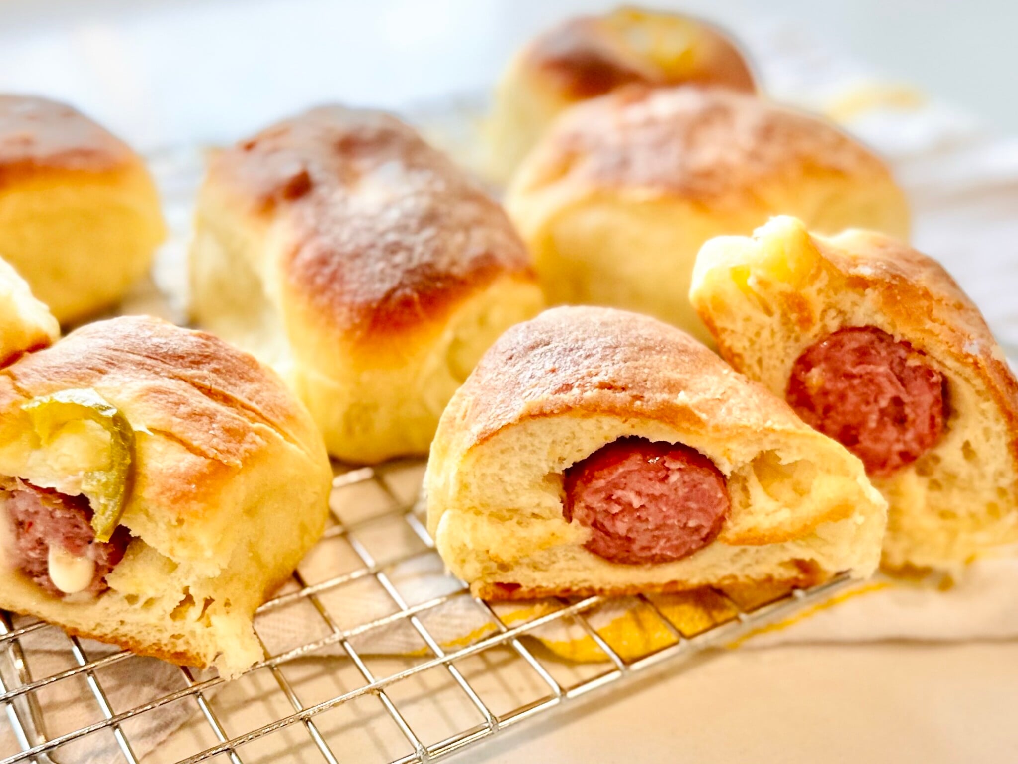 Texas Style Kolaches - Savory Sausage Klobasnek Recipe