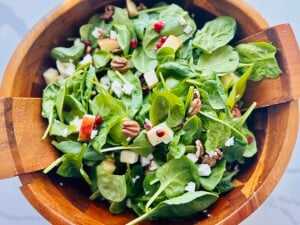 Apple Walnut Spinach Salad with White Balsamic Vinaigrette