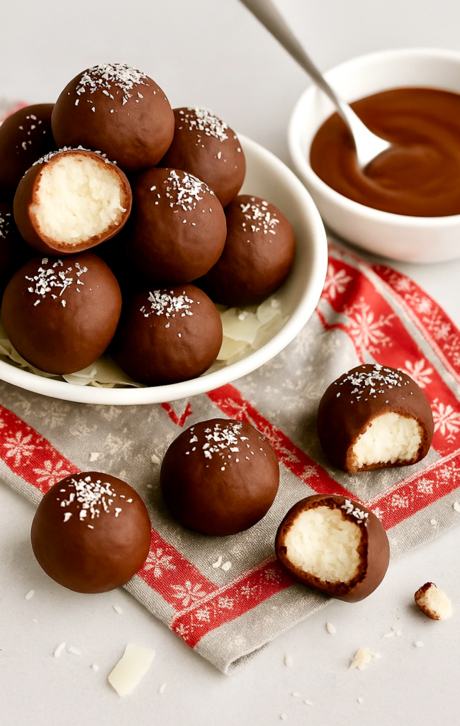 Chocolate Coconut Balls - Like homemade Mounds Candy