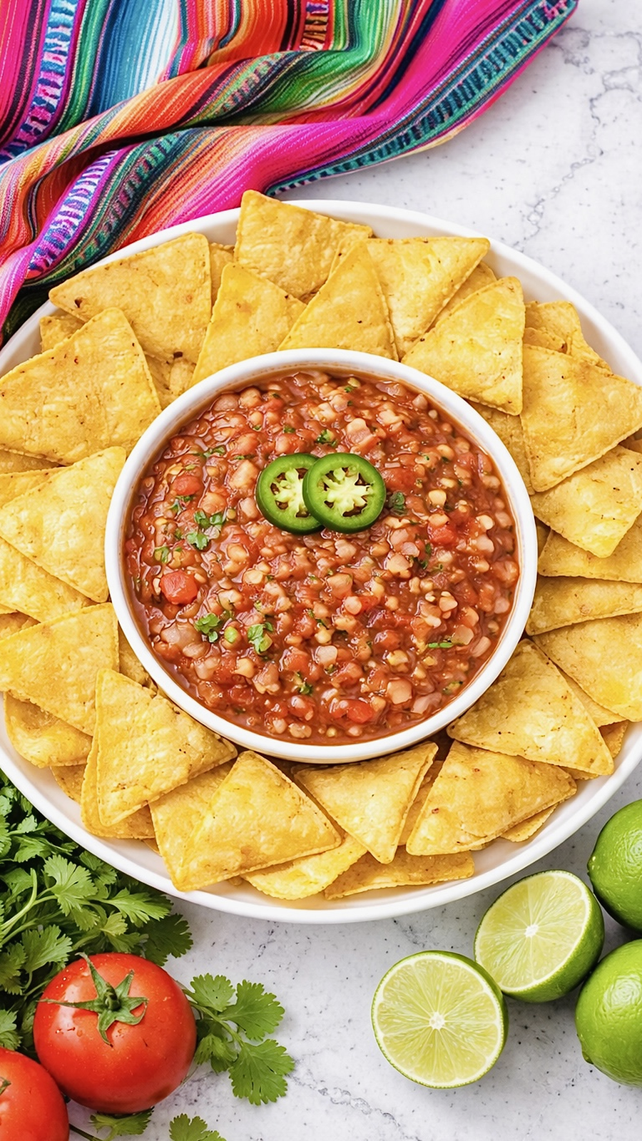 Adding lime juice and seasonings to a bowl of fresh tomato salsa.