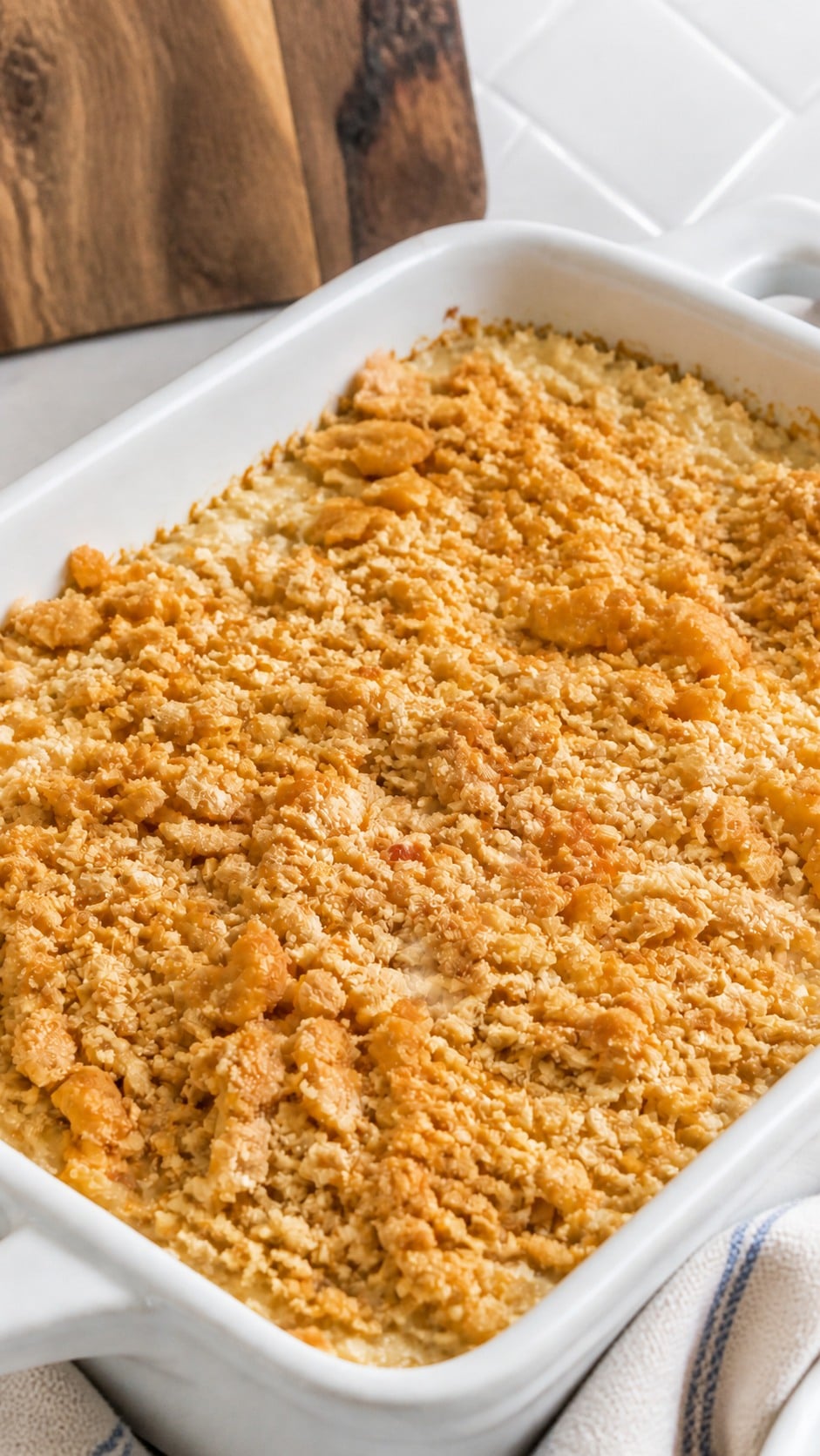 Old-Fashioned Chicken and Rice Casserole with Buttery Cracker Topping
