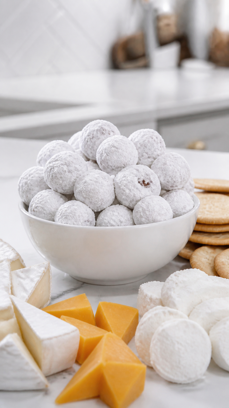 Finished cranberry snowballs served as a sweet-tart holiday treat.