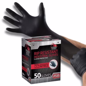 Venom Steel Premium Industrial Black Nitrile Gloves