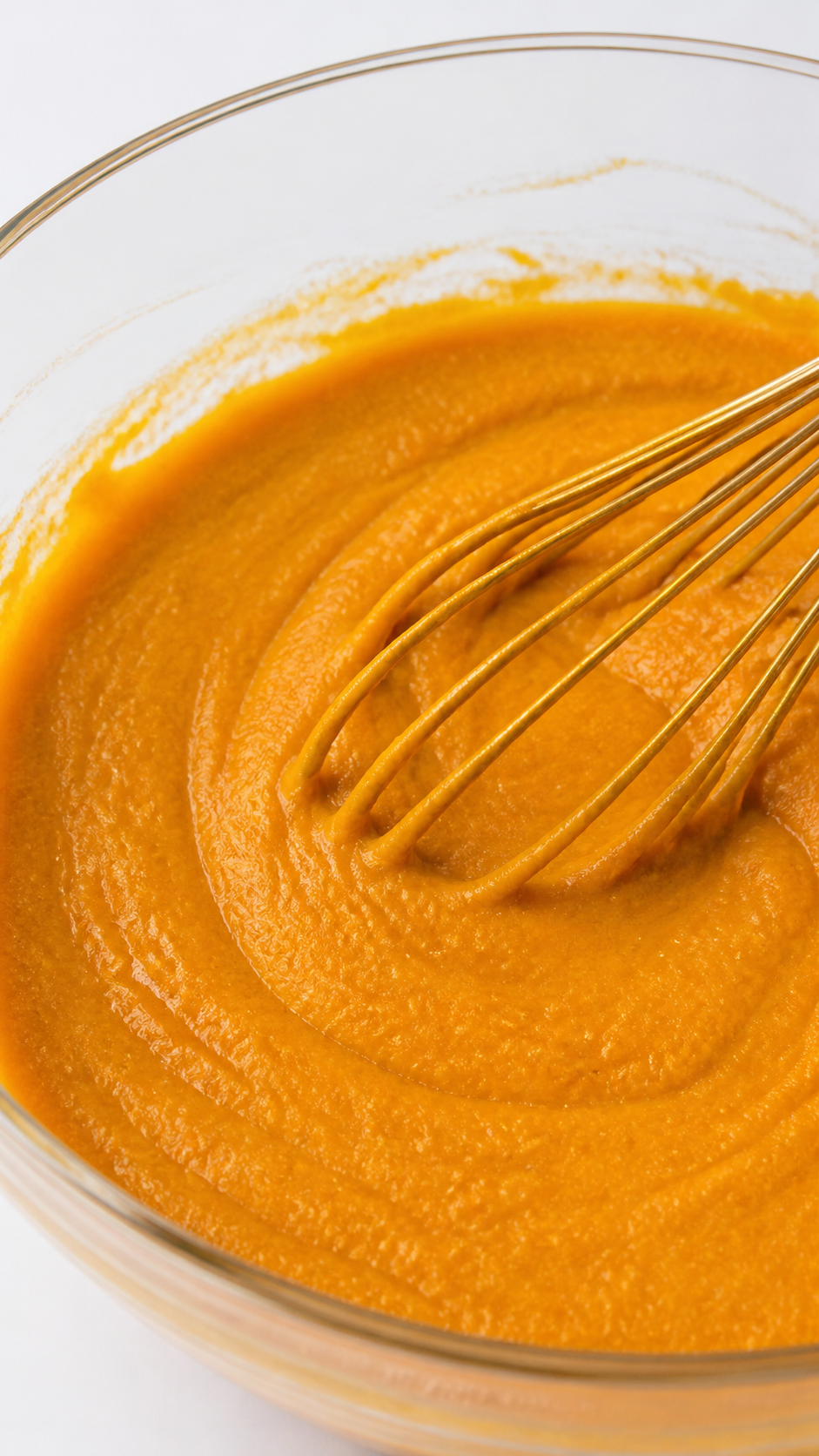 Pumpkin puree and vanilla mixed into the wet ingredients