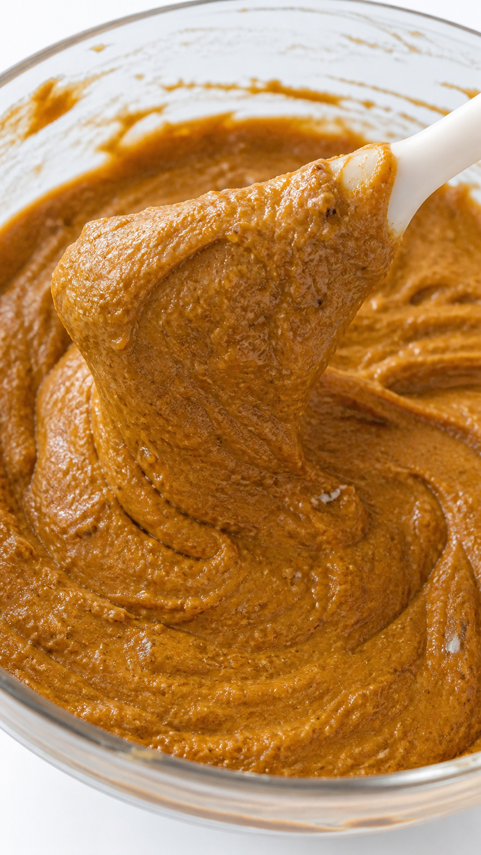 One-bowl pumpkin bread batter gently folded until combined