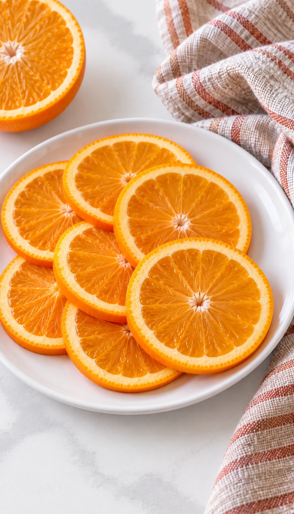 Orange cut into thin rounds before making slow cooker cider.