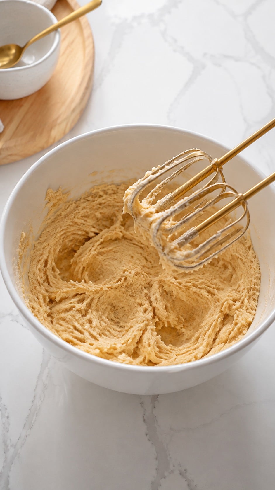 Softened butter and brown sugar beaten until creamy and noticeably lighter.