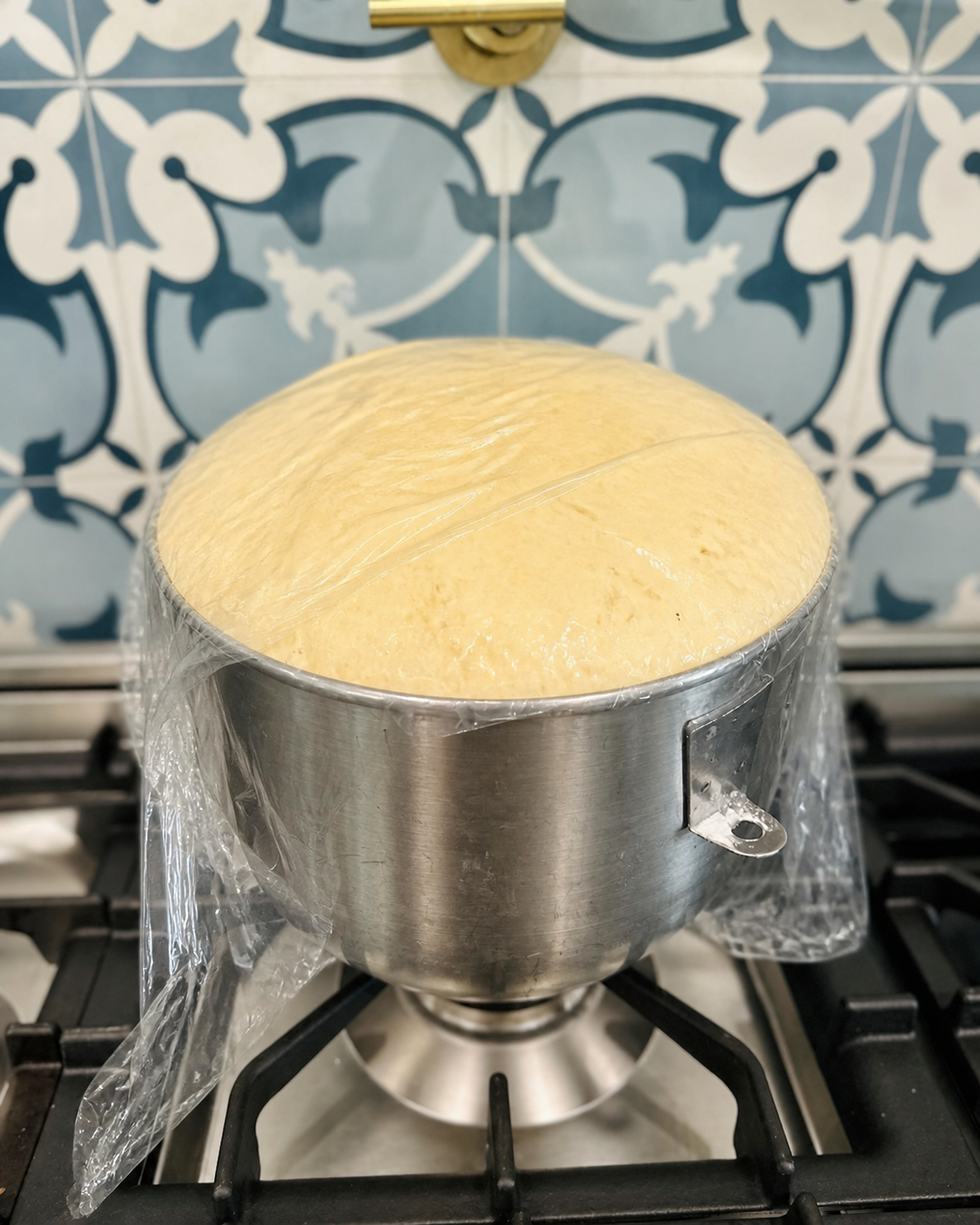 Kolache dough doubled in size after its first rise
