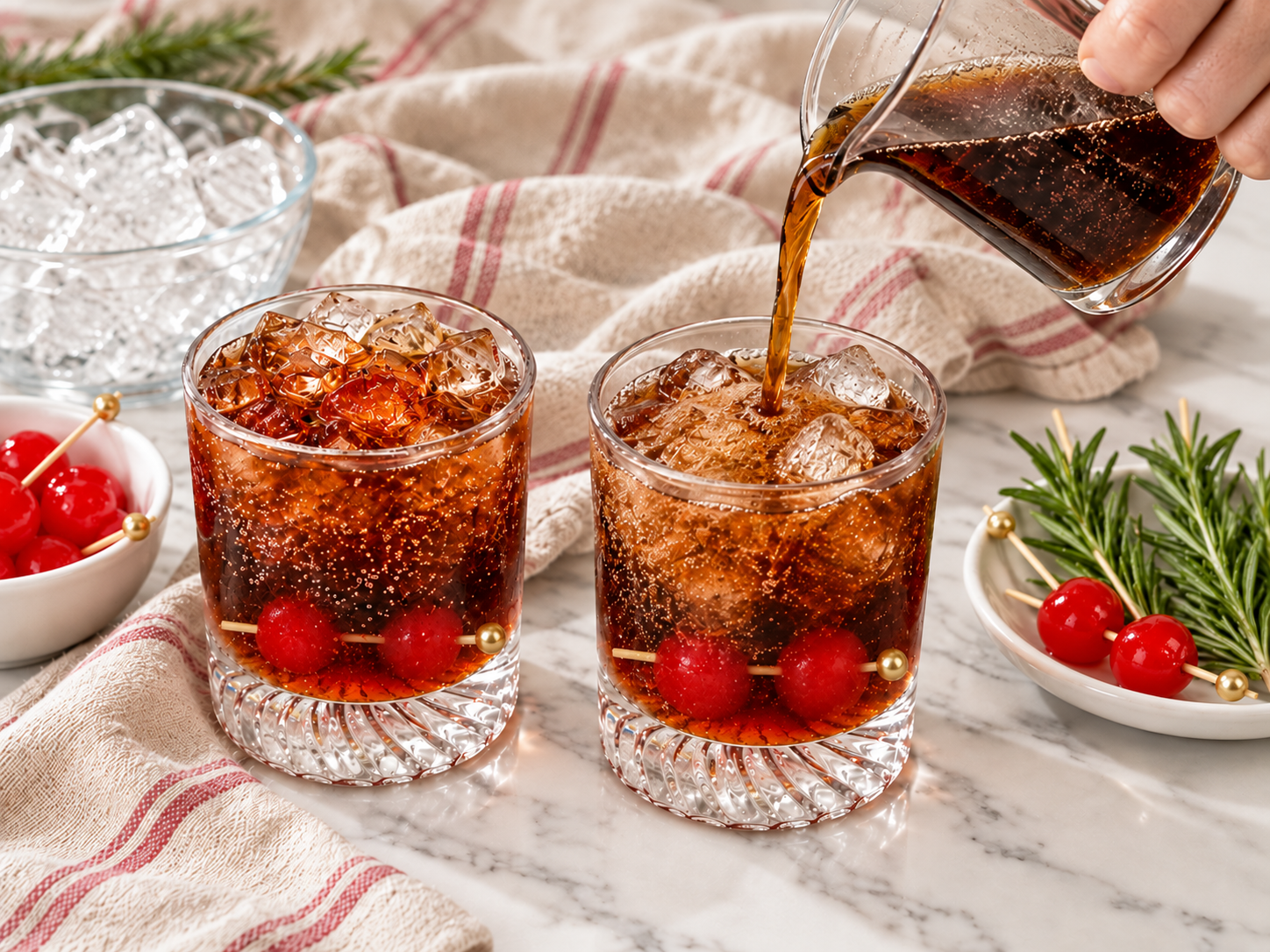 Pour and stir gently for two Dirty Rudolph cocktails