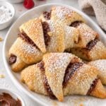 Nutella crescent rolls served with raspberries and coffee